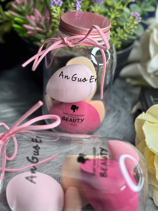 8-Piece Jar Blender makeup sponge set | Flawless Application - BeautyGlow