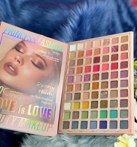 70 Color Princess Eyeshadow Palette - Nude Shades for Versatile Looks - BeautyGlow