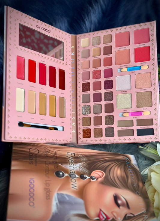 Flawless Beauty makeup set - Highlighter, Blush, Contour, Lipgloss, Eyeshadow - iGoodCo