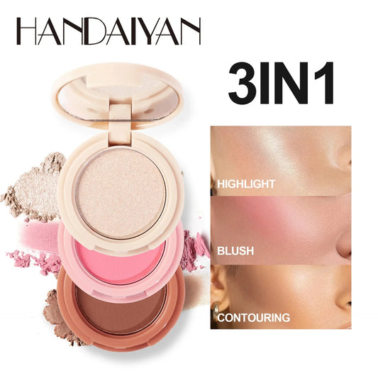 Handaiyan 3 in 1 - Highlighter, Blush & Contour